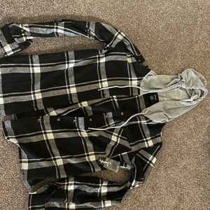 Small black/white flannel hoodie